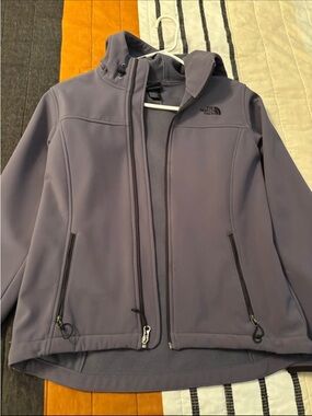The North Face Gray Softshell Jacket with Black Logo